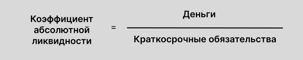 Формула расчета коэффициента абсолютной ликвидности Формула расчета коэффициента абсолютной ликвидности